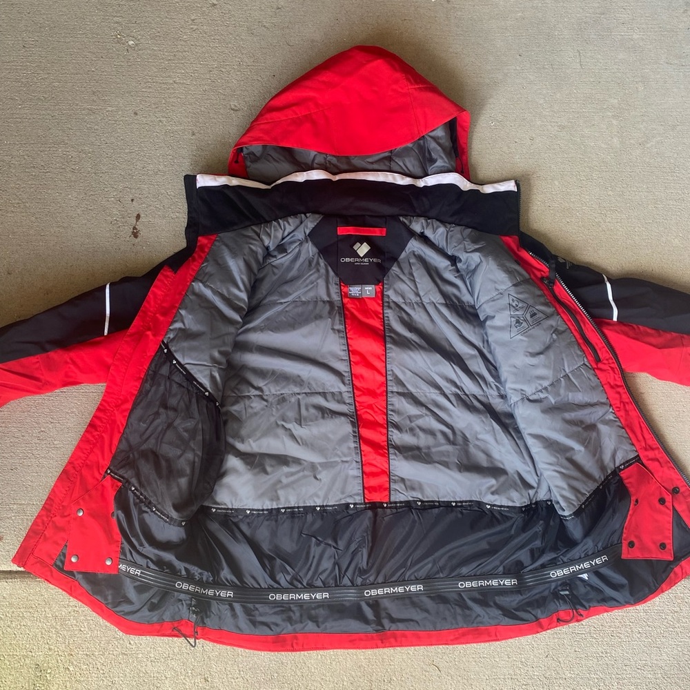 Obermeyer Foundation Snow Insulated Red/Black Skiing-Jacket Men’s Large NWOT - Picture 10 of 16